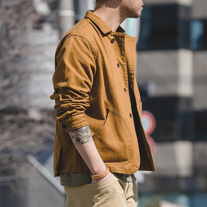 Men's Multi-Pocket Cotton Work Jacket