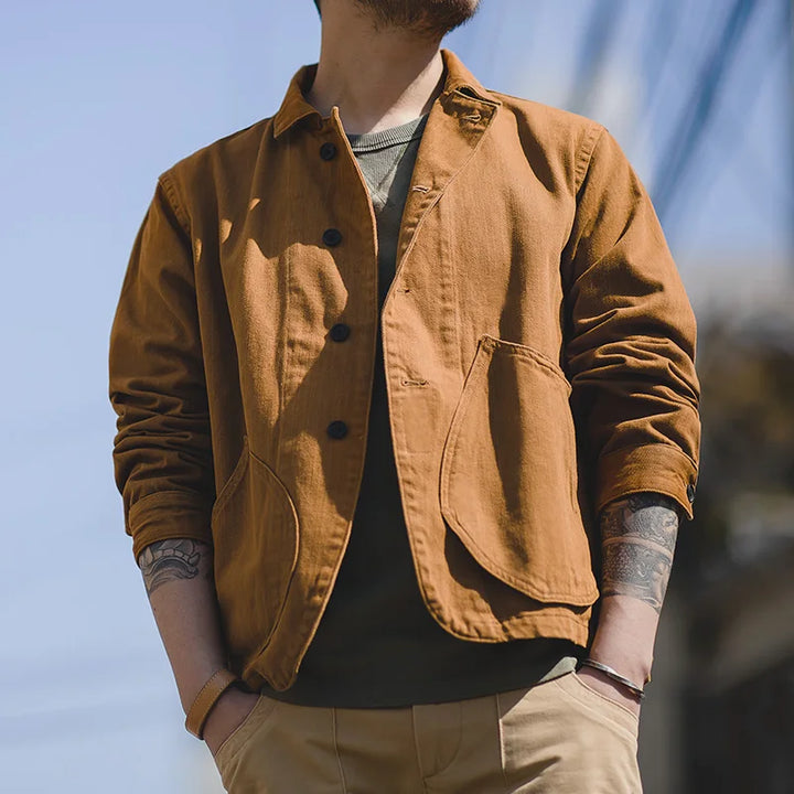 Men's Multi-Pocket Cotton Work Jacket