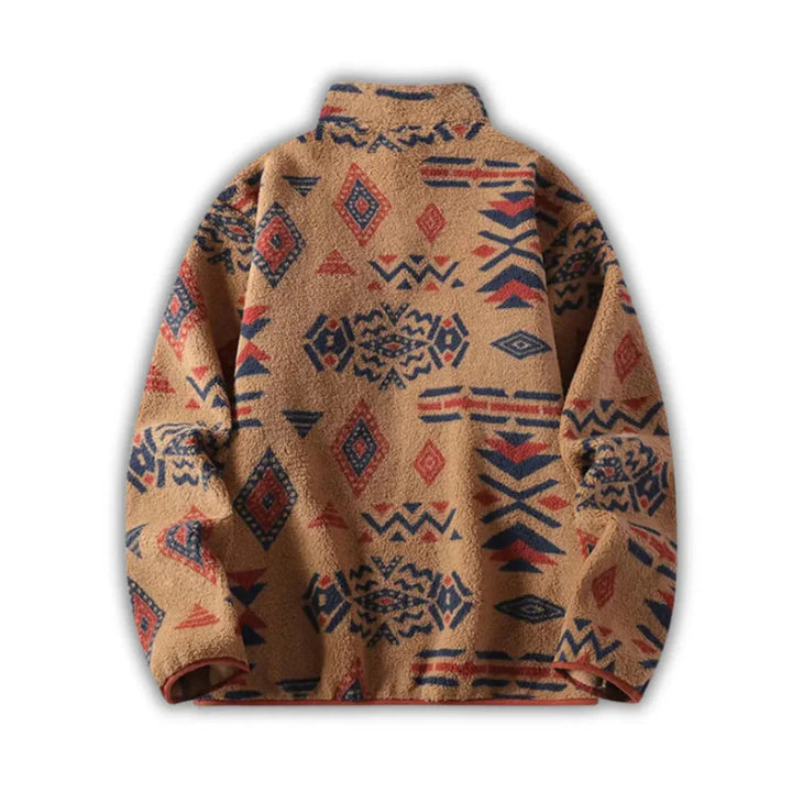 Men's Patterned Fleece Quarter-Zip Pullover