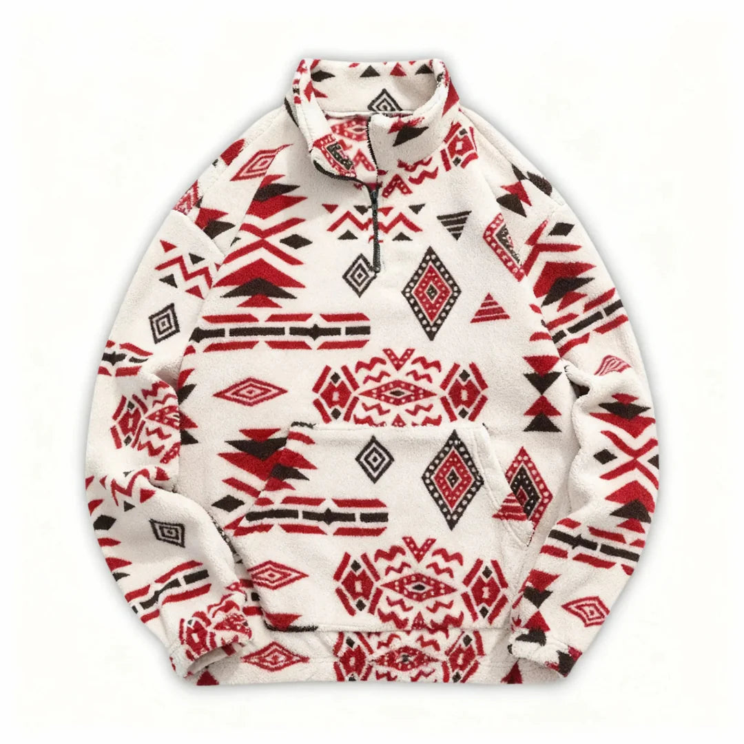 Men's Patterned Fleece Quarter-Zip Pullover Summit