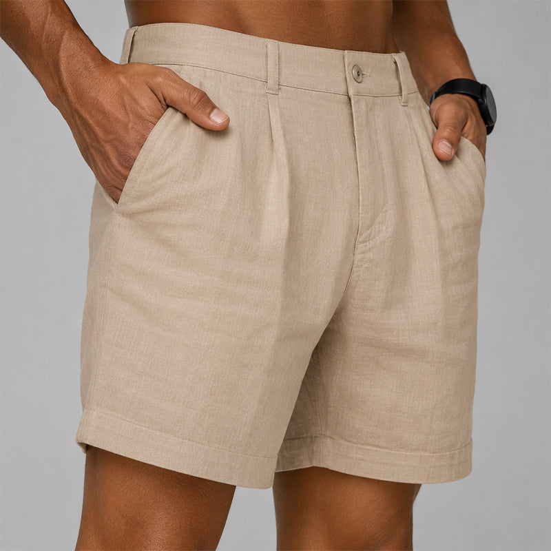Men's Pleated Casual Shorts - Textured Everyday Wear-MODAUTLET