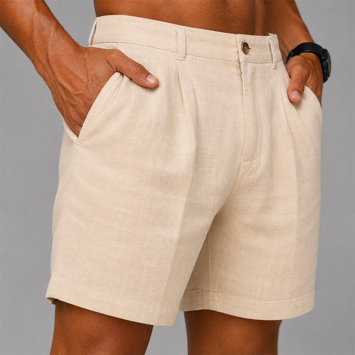 Men's Pleated Casual Shorts - Textured Everyday Wear-MODAUTLET