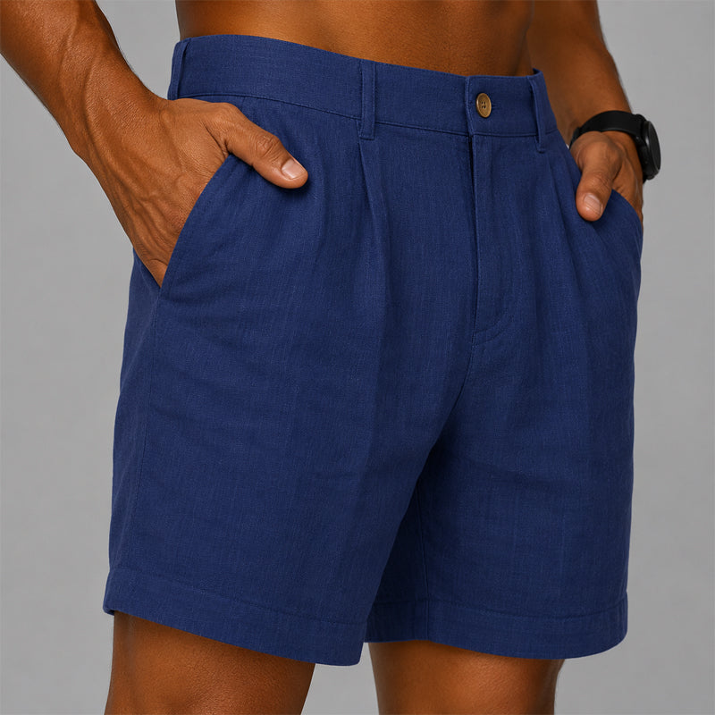 Men's Pleated Casual Shorts - Textured Everyday Wear-MODAUTLET