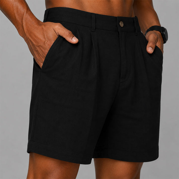 Men's Pleated Casual Shorts - Textured Everyday Wear-MODAUTLET