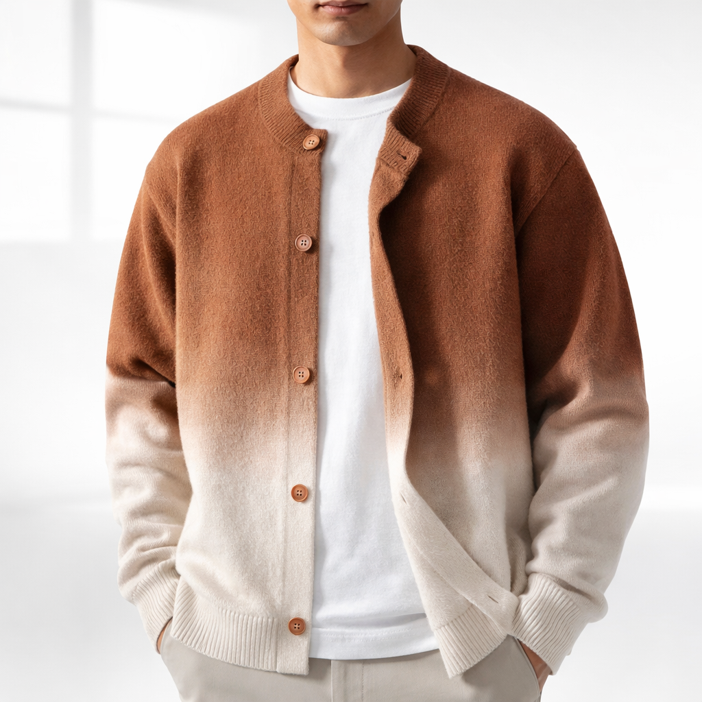 Men's Premium Graded Cardigan Brown