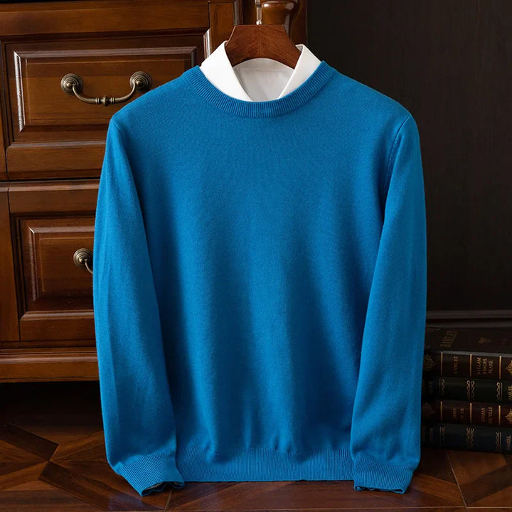 Men’s Premium Merino Wool Sweater Sea Blue