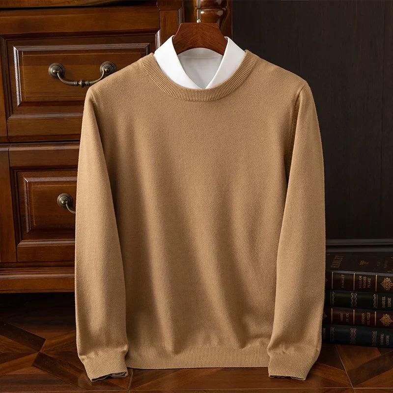 Men’s Premium Merino Wool Sweater Khaki