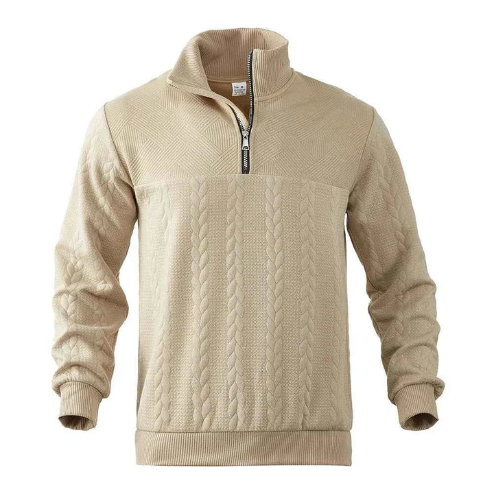 Men's Quarter Zip Pullover Sweatshirt - Polyester Blend