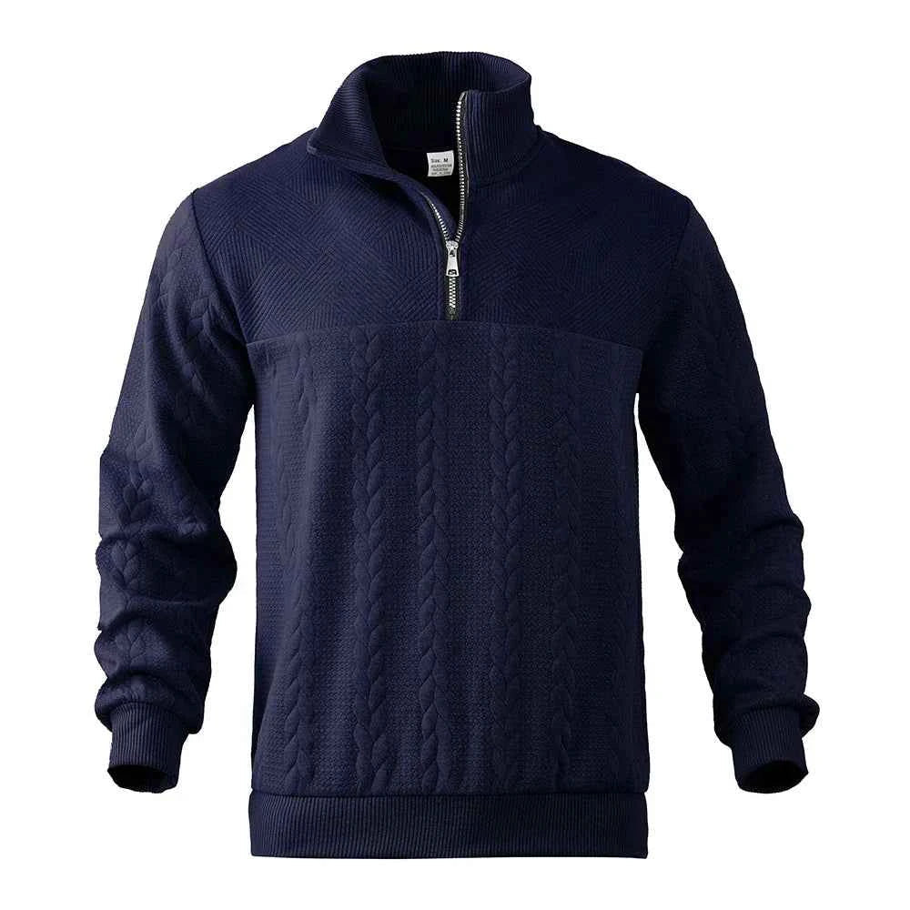 Men's Quarter Zip Pullover Sweatshirt - Polyester Blend