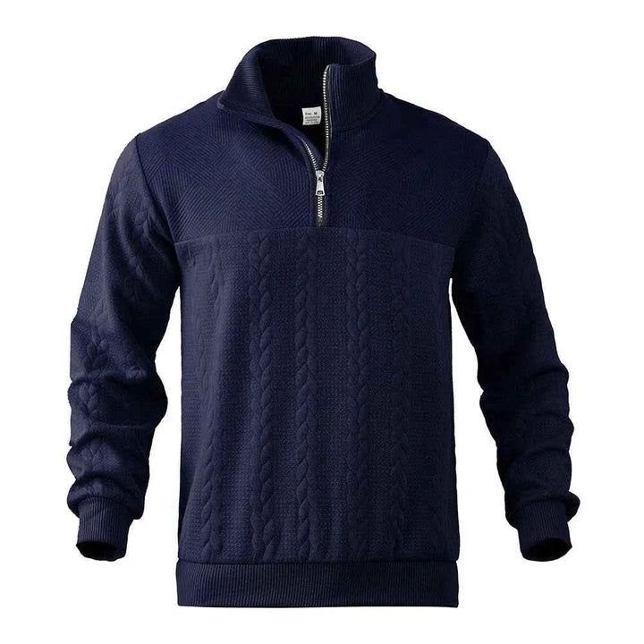 Men's Quarter Zip Pullover Sweatshirt - Polyester Blend