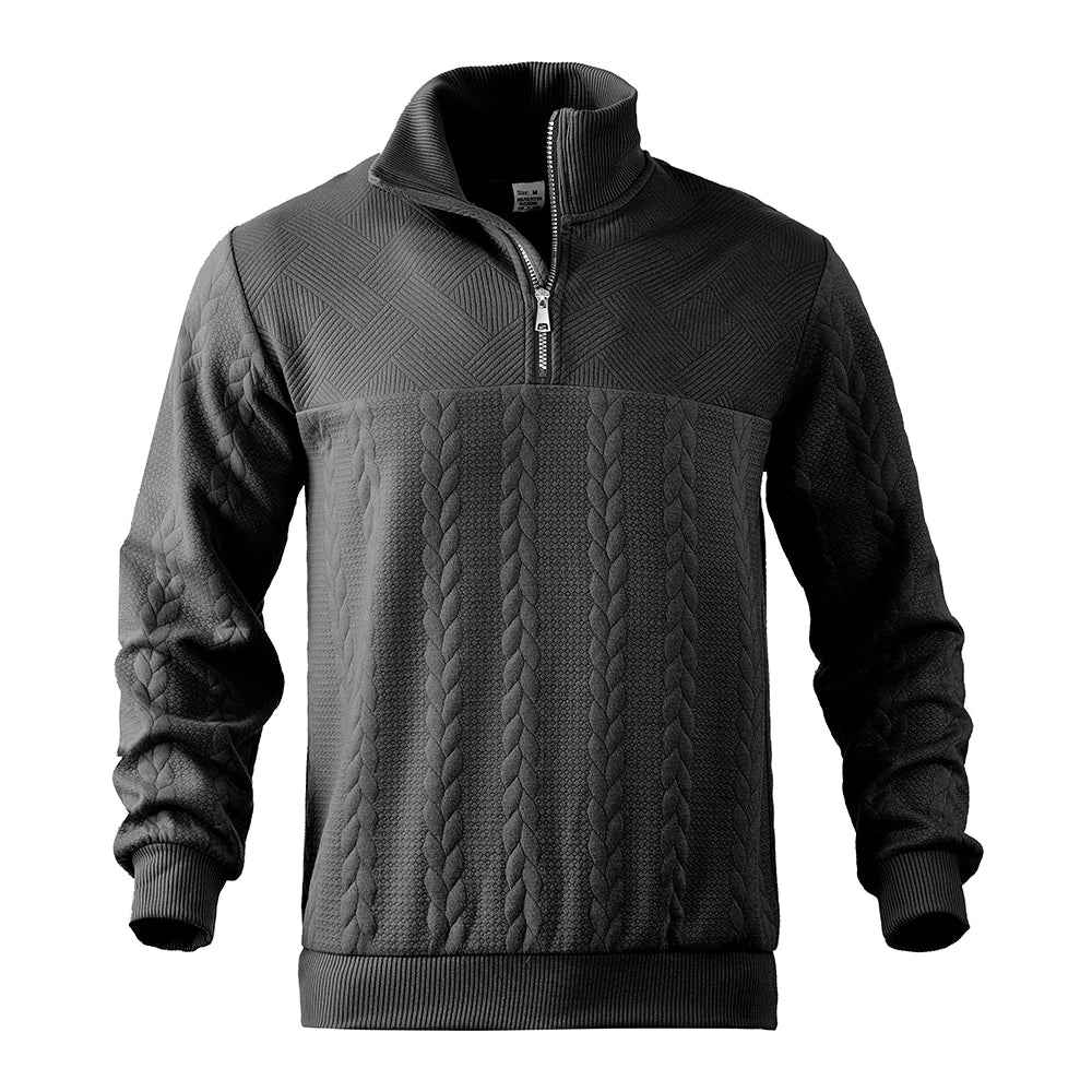 Men's Quarter Zip Pullover Sweatshirt - Polyester Blend