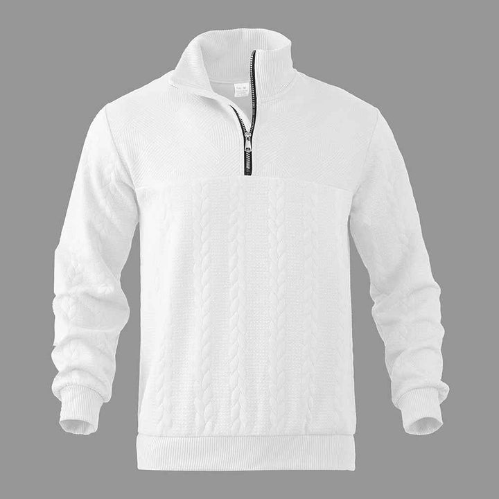 Men's Quarter Zip Pullover Sweatshirt - Polyester Blend