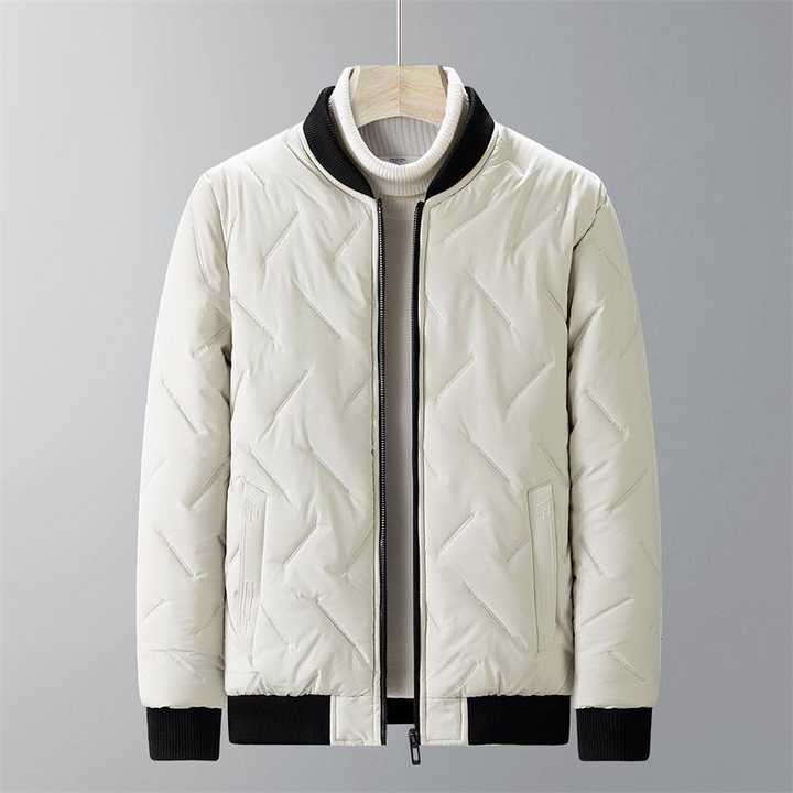 Men's Quilted Bomber Jacket White
