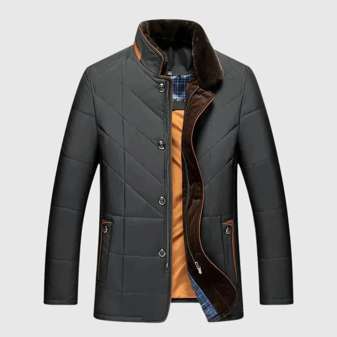 Men's Quilted Padded Winter Jacket Green