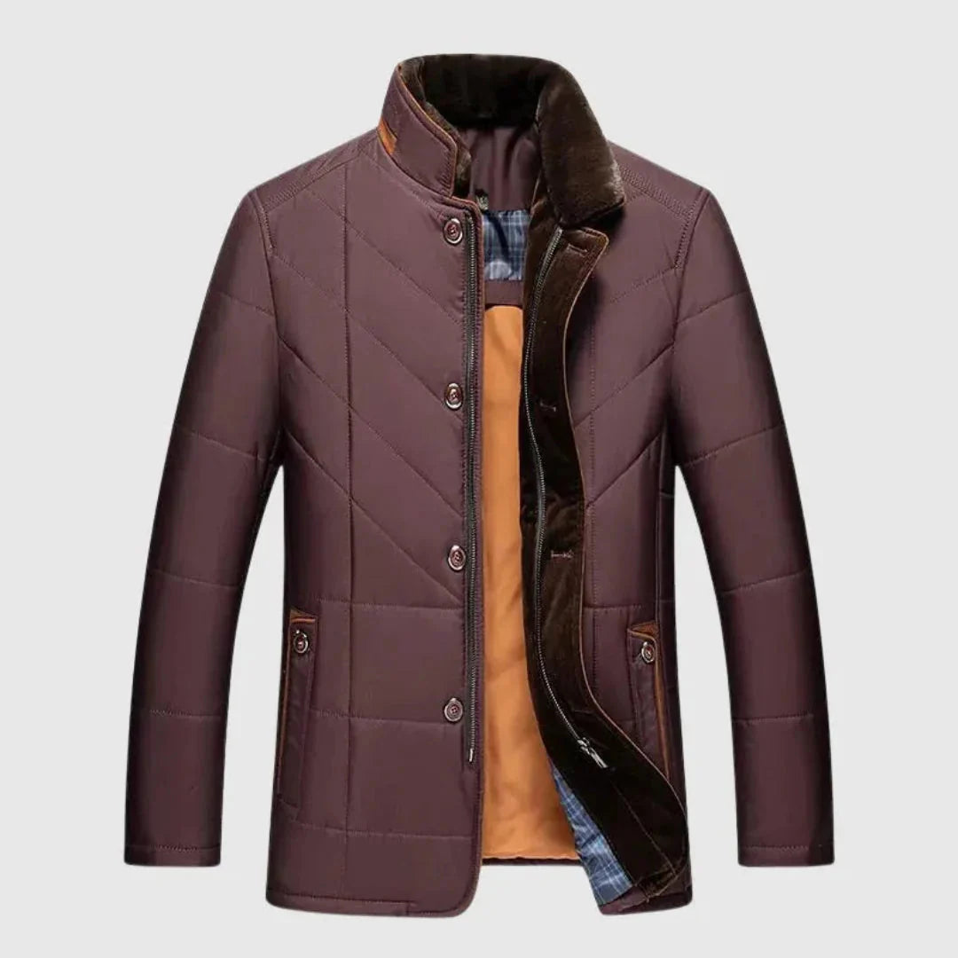Men's Quilted Padded Winter Jacket Red