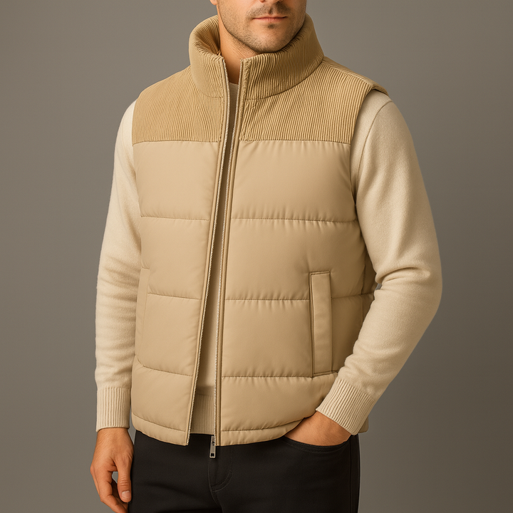 Men's Stylish Quilted Puffer Vest Jacket for Warmth