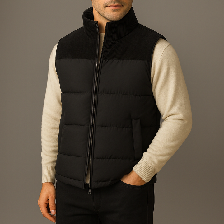 Men's Stylish Quilted Puffer Vest Jacket for Warmth