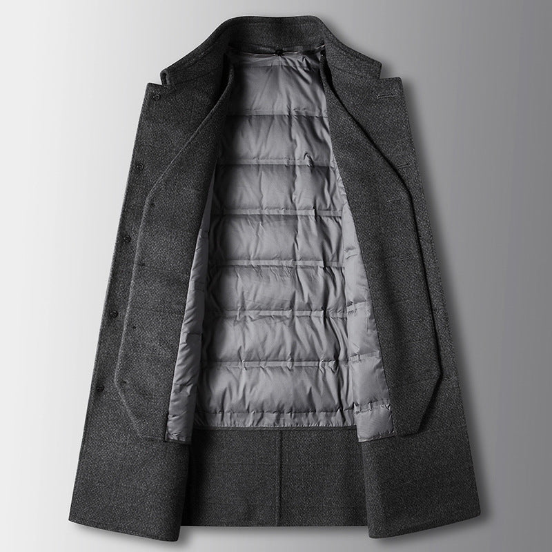 Men's Regular Fit Thigh-Length Overcoat – Classic and Comfortable Style-MODAUTLET