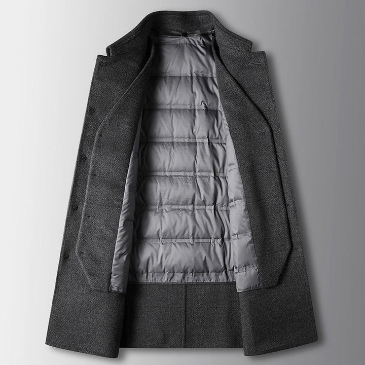 Men's Regular Fit Thigh-Length Overcoat – Classic and Comfortable Style-MODAUTLET