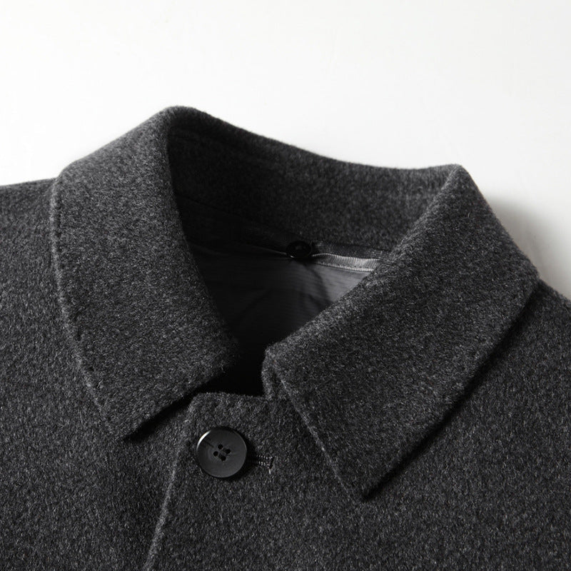 Men's Regular Fit Thigh-Length Overcoat – Classic and Comfortable Style-MODAUTLET