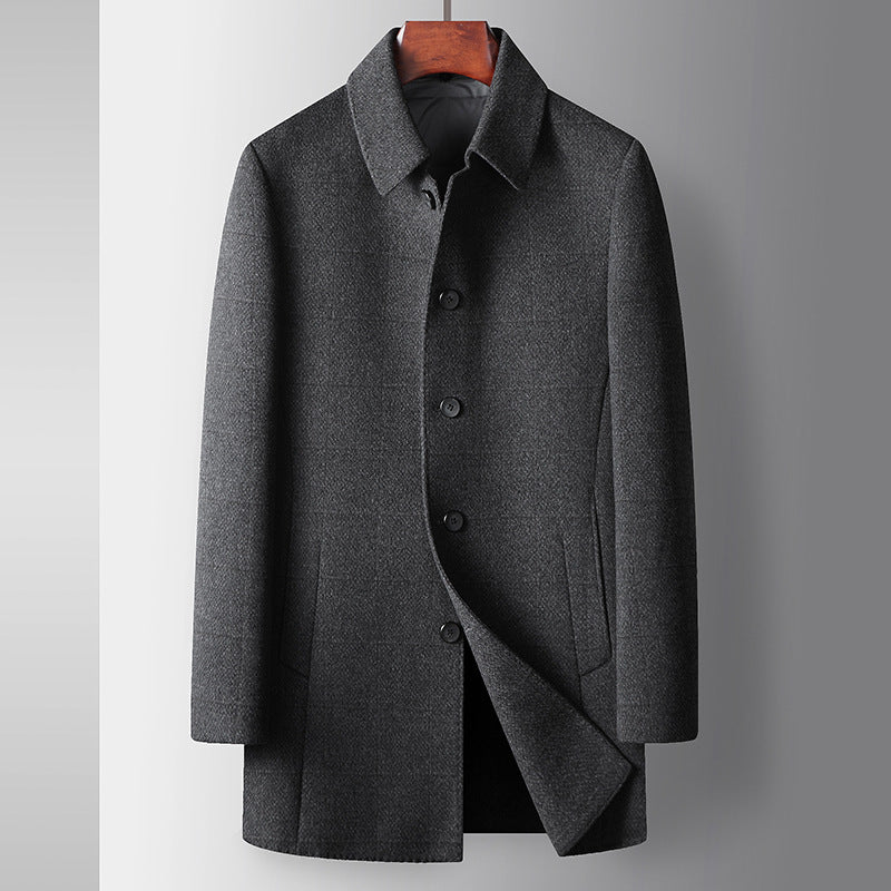 Men's Regular Fit Thigh-Length Overcoat – Classic and Comfortable Style-MODAUTLET
