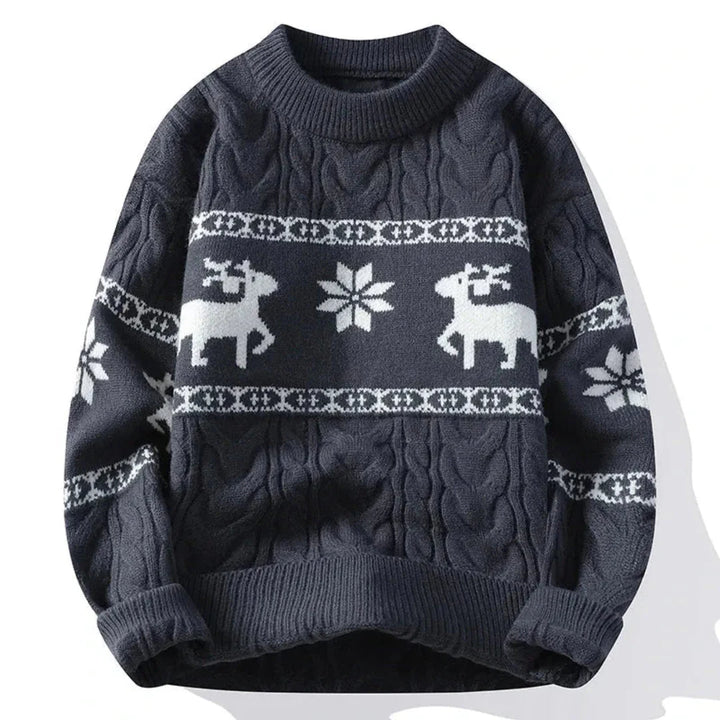 Men's Reindeer Holiday Sweater Gray
