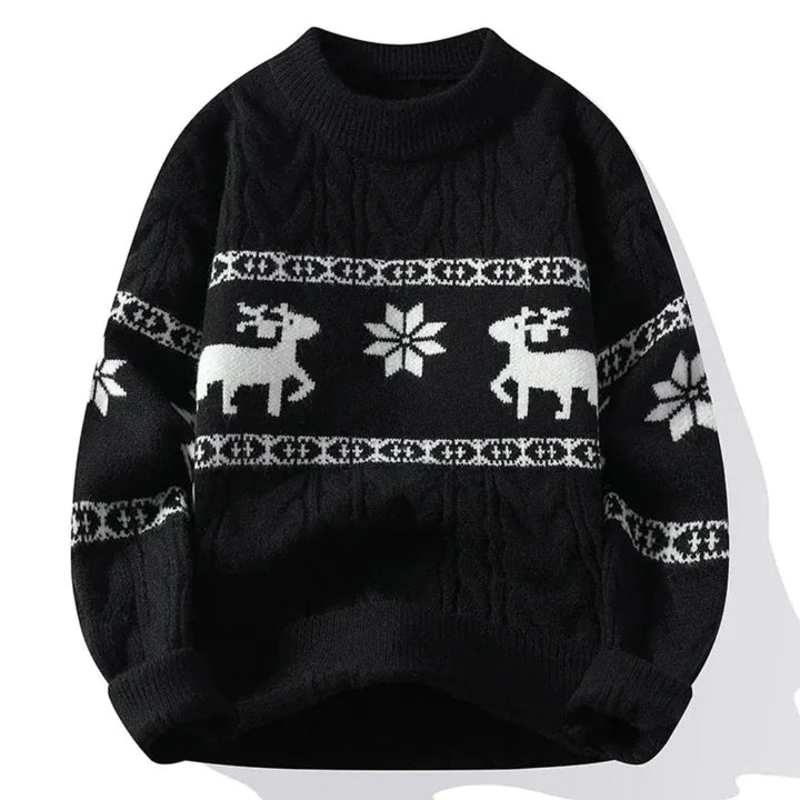 Men's Reindeer Holiday Sweater Black