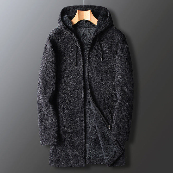 Men's Relaxed Fit Full-Length Hooded Coat – Cozy and Practical Warmth-MODAUTLET