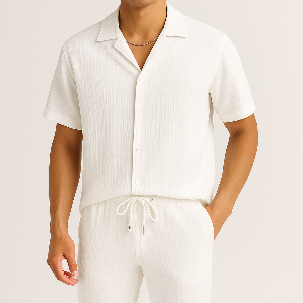 Men's Relaxed Linen Set - Two Piece Summer Outfit-MODAUTLET