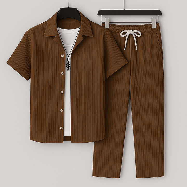 Men's Relaxed Linen Set - Two Piece Summer Outfit-MODAUTLET