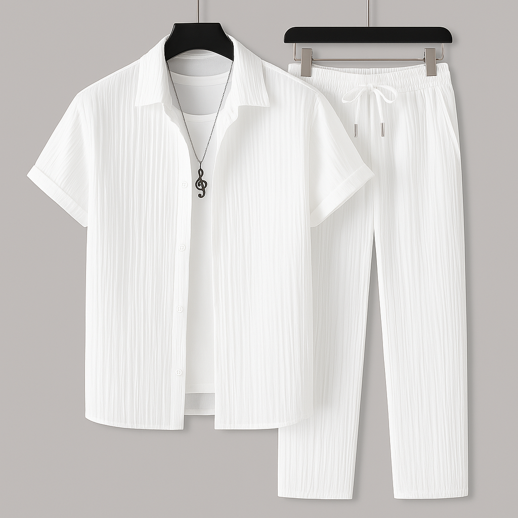 Men's Relaxed Linen Set - Two Piece Summer Outfit-MODAUTLET
