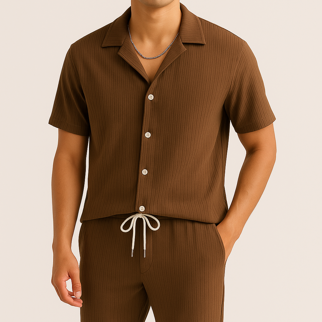 Men's Relaxed Linen Set - Two Piece Summer Outfit-MODAUTLET