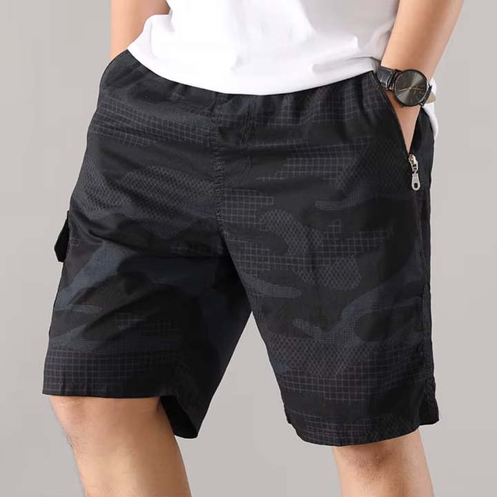 Men's Retro Camouflage Shorts Black Camo