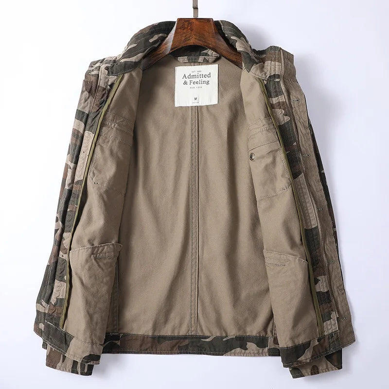 Men's Retro Denim Cargo Jacket