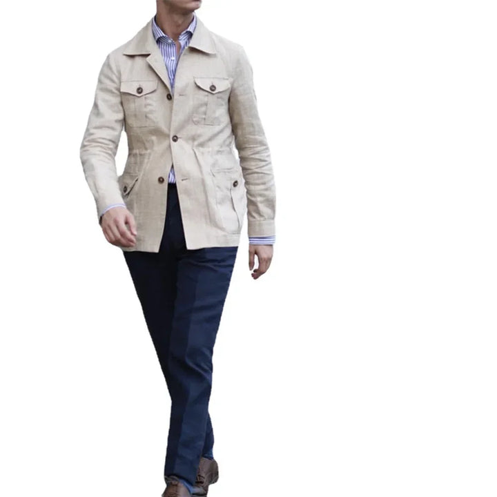 Men's Retro Linen Safari Jacket - British Style