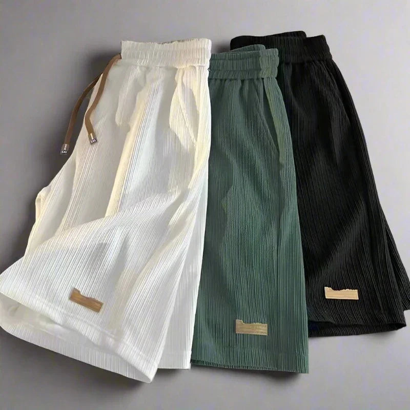 Men's Ribbed Relaxed Fit Shorts - Comfortable Summer Casual Wear-MODAUTLET