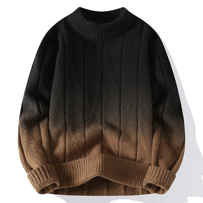 Men's Rust & Ash Duskflow Knit Sweater Dark Brown