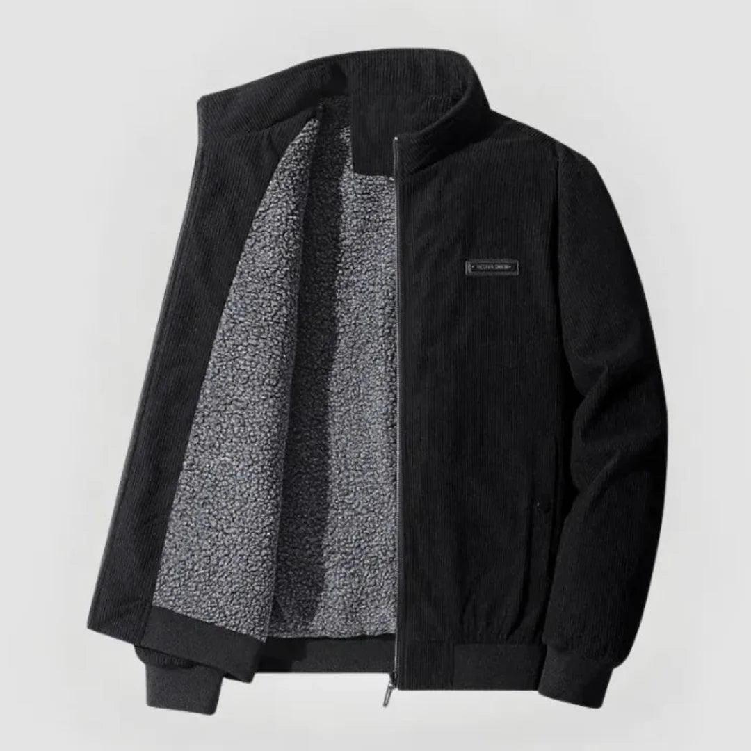 Men's Sherpa-Lined Corduroy Jacket Black