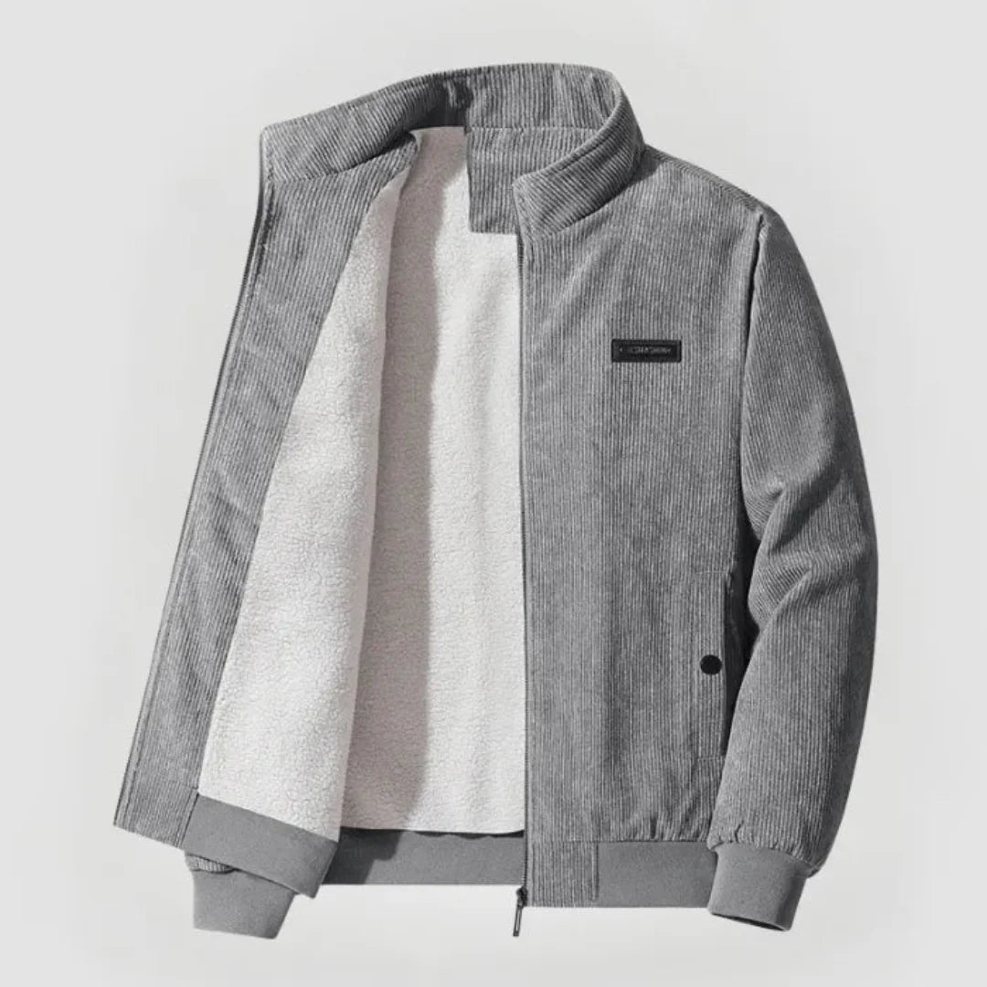 Men's Sherpa-Lined Corduroy Jacket Gray