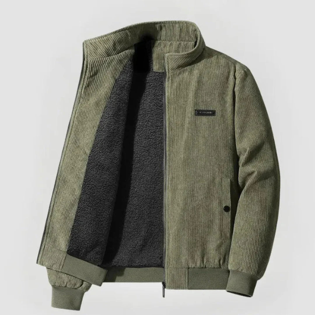 Men's Sherpa-Lined Corduroy Jacket Green