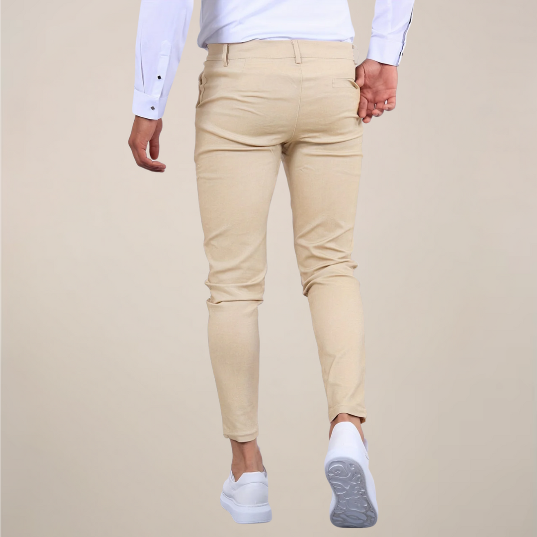 Pantalon chino homme coupe slim décontracté professionnel