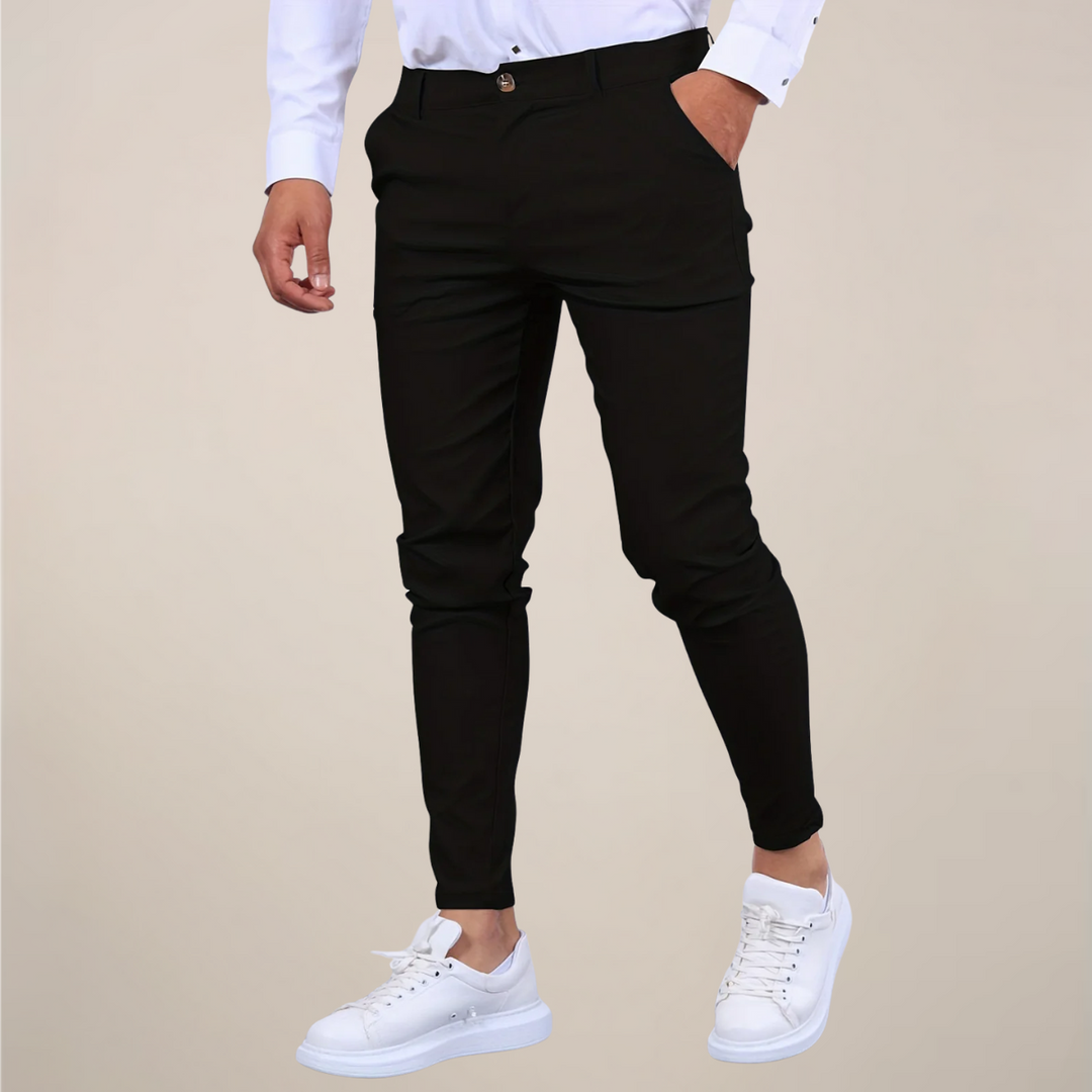 Pantalon chino homme coupe slim décontracté professionnel