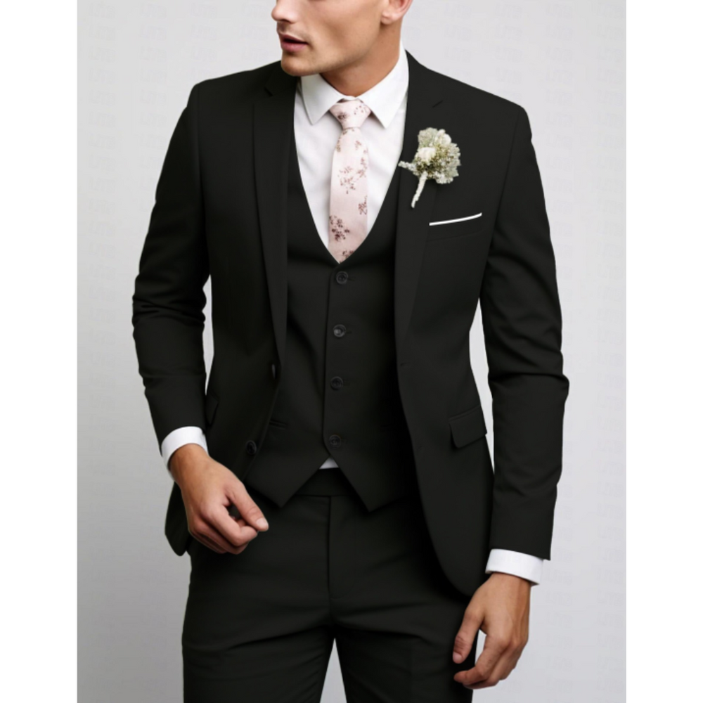 Men's Slim Fit Complete Suit Black