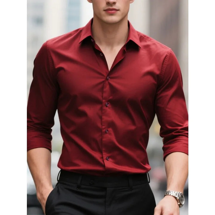 Men's Long Sleeve Button-Down Collar Shirt