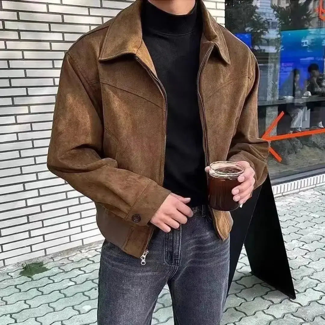 Men's Streetwear Jacket - Stylish Urban Outerwear Brown