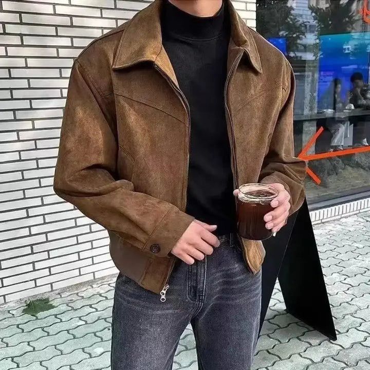 Men's Streetwear Jacket - Stylish Urban Outerwear Brown