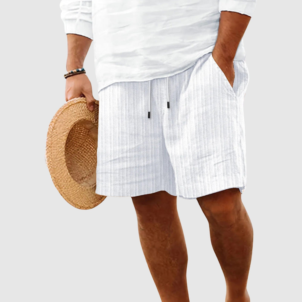 Men's Striped Summer Shorts - Lightweight Casual Beach Wear-MODAUTLET