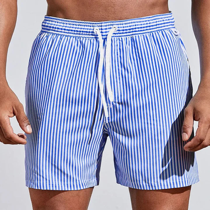 Men's Striped Swim Shorts - Quick-Dry Beach Trunks-MODAUTLET