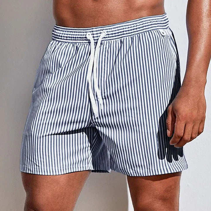 Men's Striped Swim Shorts - Quick-Dry Beach Trunks-MODAUTLET