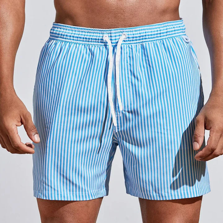 Men's Striped Swim Shorts - Quick-Dry Beach Trunks-MODAUTLET